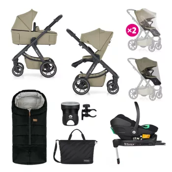   PETITE&MARS Kombinált babakocsi ICON 2v1 Mossy Green XXL RWS + Core Pro i-Size Black Grey + Bázis