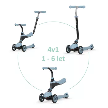   QPLAY Futóbicikli / roller Sema Blue, életkor 1 - 6 év, 50 kg-ig