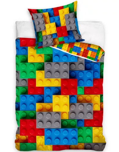Bricks, Lego mintázatú ágyneműhuzat 140×200cm, 70×90 cm