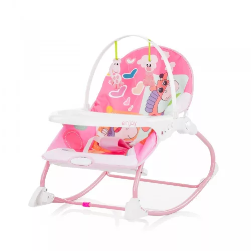 Chipolino Enjoy rezgő-zenélő pihenőszék 18 kg-ig - Pink