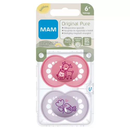 MAM PURE Original szilikon DUPLA cumi 6+ hónap