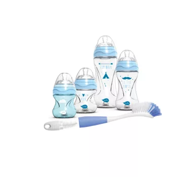   Nuvita cumisüveg szett + Mimic cumisüveg mosó kefe - Blue - 10051