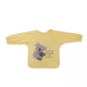 Baby Care hímzett hosszú ujjú pamut előke - Unisex