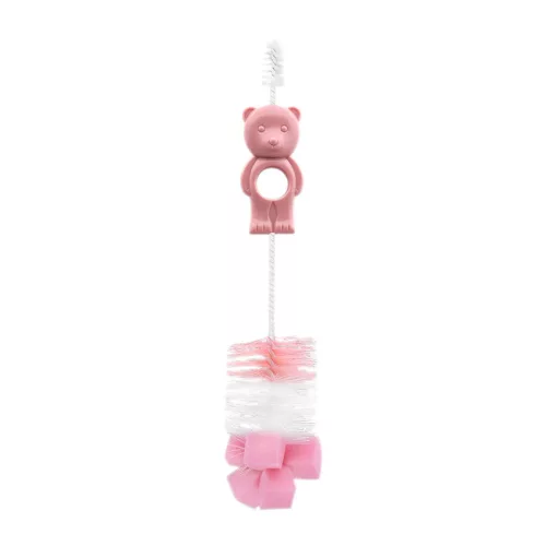 Baby Care cumi és cumisüvegmosó kefe - Bear Blush Pink
