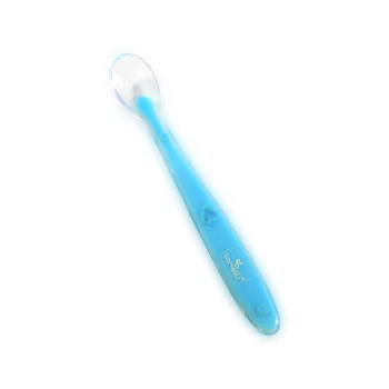 Baby Care Szilikon etető kanál 1db - blue