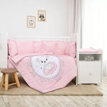   Lorelli ágynemű garnitúra Trend kombi ágyhoz - Little Bear Pink