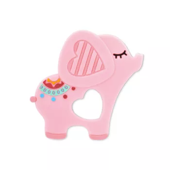 Baby Care szilikon rágóka - Еlephant Lucky Pink