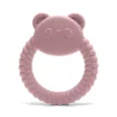 Lorelli Panda természetes szilikon rágóka - Deep Pink