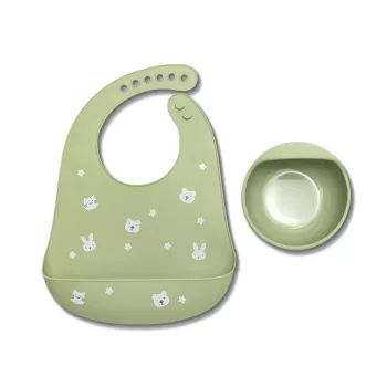   Lorelli Természetes szilikon 2 db-os étkészlet - Fresh Green