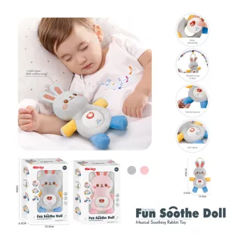   Chipolino Nyugtató nyuszi figura zenével és fénnyel, halvány rózsaszín