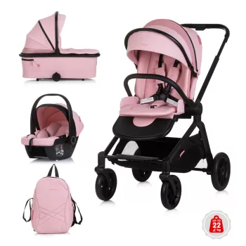   Chipolino Magnum 3az1-ben multifunkciós babakocsi - Pink marshmallow