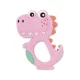 Baby Care szilikon rágóka - Dino Lucky Pink