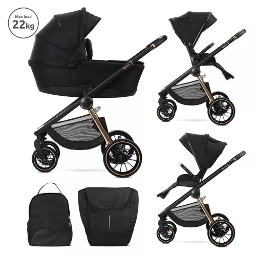 Lorelli Bianca multifunkciós babakocsi + adapter - Black