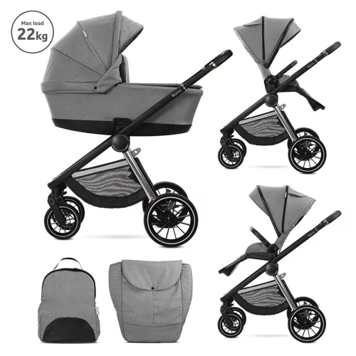 Lorelli Bianca multifunkciós babakocsi + adapter - Grey
