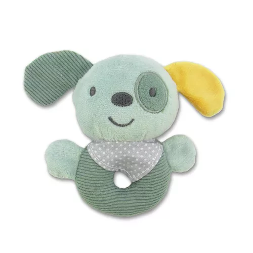 Lorelli Toys Plüss csörgő karika - Zöld Kutya