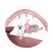 Chipolino Luna multifunkciós utazóágy - Pink marshmellow