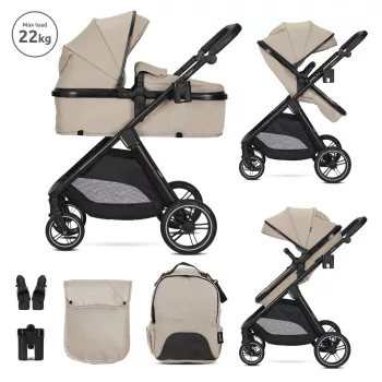   Lorelli Aspen babakocsi mózessé alakítható sport résszel - Cappuccino