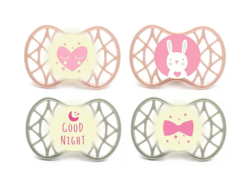 Nuvita Symmetric Air55 4db-os cumi szett 0+ - English Rose/Sage Green - 70654 szív, nyuszi, good night, masni