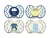 Nuvita Symmetric Air55 4db-os cumi szett 6+ - Powder Blue/Sage Green - 70854 felhő, kutya, maci