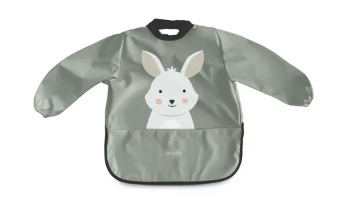 Nuvita vízálló ujjas előke - Sage Green 4372