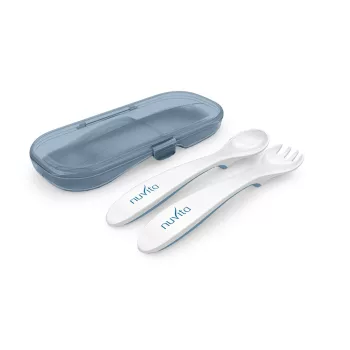   Nuvita 2Darabos kanál szett tárolóval - Powder blue - 8477