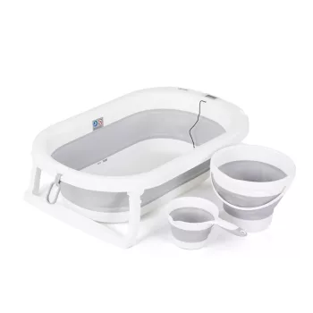   Chipolino Bubble Spa összecsukható kád vízhőmérővel, vödörrel és öblítőpohárral 83 cm - light grey