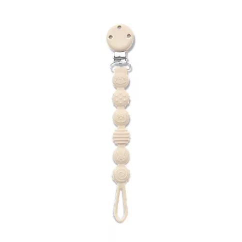 Lorelli Természetes szilikon cumitartó lánc - Beige