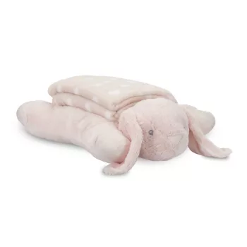   Lorelli Poffy Duo takaró 75x90 cm párnával 45x30 cm - Peach Bunny