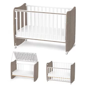 Lorelli Stars ringatható kiságy 60x120 - White / Coffee