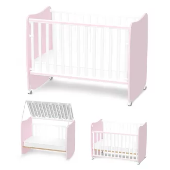   Lorelli Stars ringatható kiságy 60x120 - White / Orchid Pink