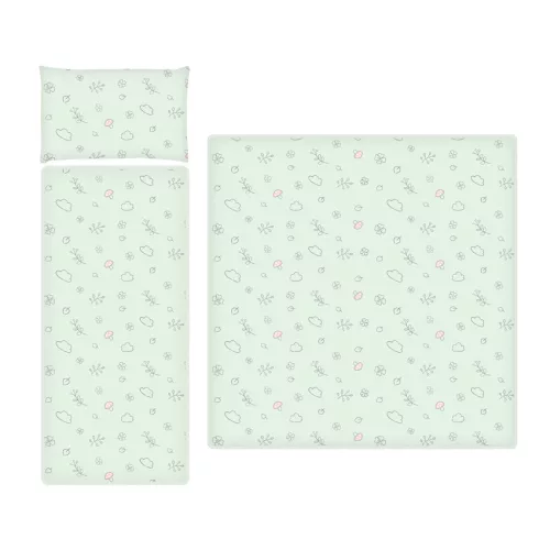 Lorelli 3 részes téli ágynemű garnitúra babakocsiba - Lamb Green