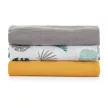 Petite&Mars Bambusz muszlin 3db-os pelenka szett, Moussy Ochre Leaves, 68 x 68 cm
