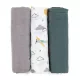 Petite&Mars Bambusz muszlin 3db-os pelenka szett Moussy Grey Planes, 68 x 68 cm