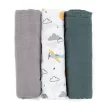 Petite&Mars Bambusz muszlin 3db-os pelenka szett Moussy Grey Planes, 68 x 68 cm