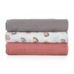 Petite&Mars Bambusz muszlin 3db-os pelenka szett, Moussy Rose Rainbows, 68 x 68 cm