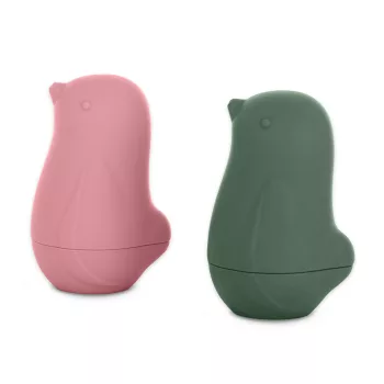   Petite&Mars Szilikon fürdőjáték, Love birds, Rose - Green, 6 hó+