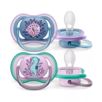   Avent SCF085/61 ultra air, 2 darab, mintás lányos játszócumi, 6-18 hó (tenger)