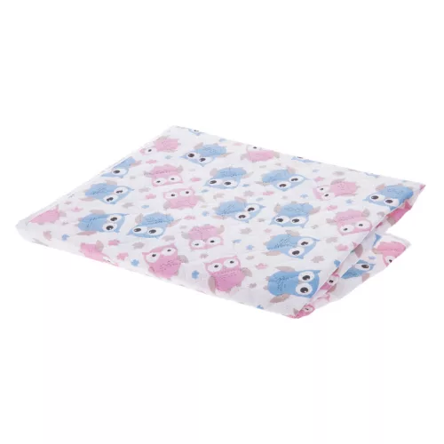 Akuku PEVA pelenkázó lap 55×70 cm – Kék-rózsaszín baglyos