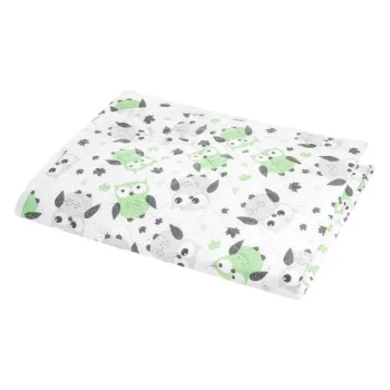   Akuku PEVA pelenkázó lap 55×70 cm – Szürke-menta baglyos