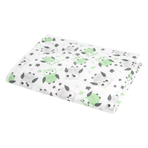 Akuku PEVA pelenkázó lap 55×70 cm – Szürke-menta baglyos