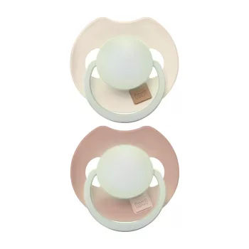   LOVI Világító dinamikus szilikon cumi PRIME 6-18hó 2db - Ivory/Blush