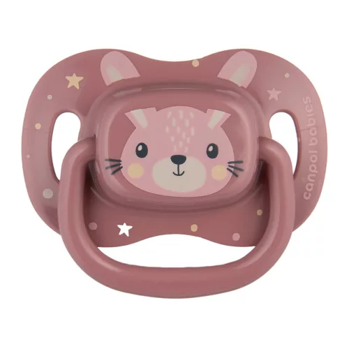 Canpol babies Szilikon szimmetrikus cumi, 6-18hó, 1db, CUTE ANIMALS - pink