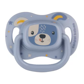   Canpol babies Szilikon szimmetrikus cumi, 18hó+, 1db, CUTE ANIMALS - kék