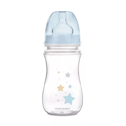Canpol babies Anti-kólikás cumisüveg, EasyStart, NEWBORN BABY, 240 ml - kék
