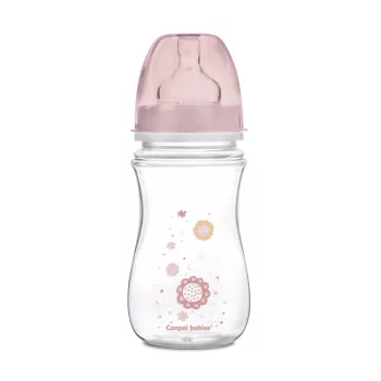   Canpol babies Anti-kólikás cumisüveg, EasyStart, NEWBORN BABY, 240 ml - pink