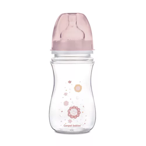 Canpol babies Anti-kólikás cumisüveg, EasyStart, NEWBORN BABY, 240 ml - pink