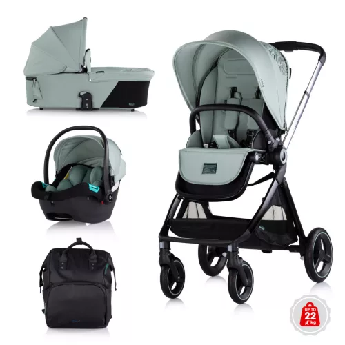 Chipolino Elite 3in1 multifunkciós babakocsi - Basil