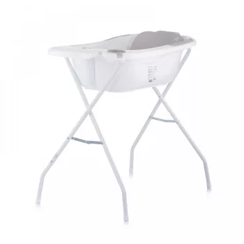   Chipolino Vela kád babatartóval és leeresztő dugóval 87cm + kádállvány - Grey