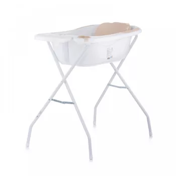   Chipolino Vela kád babatartóval és leeresztő dugóval 87cm + kádállvány - Mokka