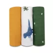 Lionelo Bamboo 3 db-os textilpelenka szett (70x70) - Dino